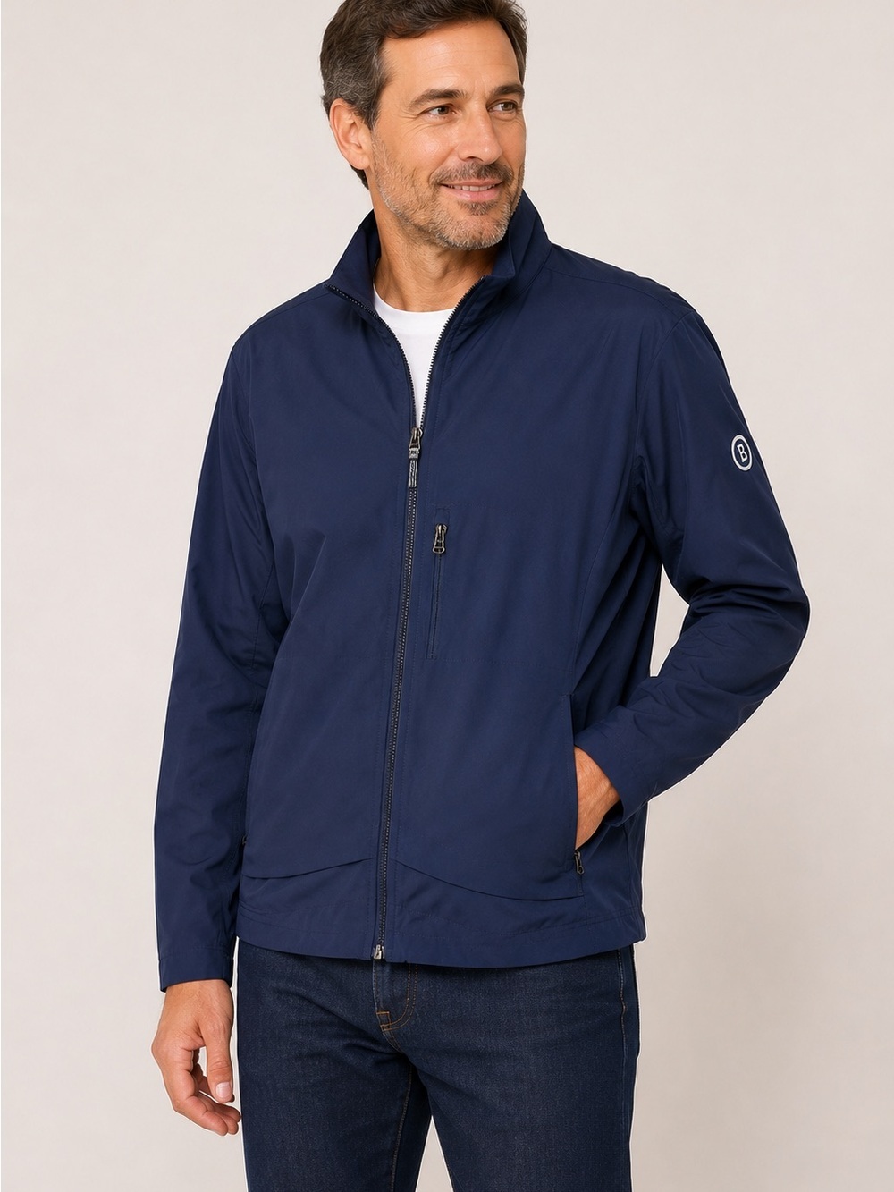 Bogner Men’s Windbreaker Vented Back Lightweight Jacket Navy Blue Size XL